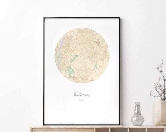 CAIRO Egypt map poster wall decor design modern minimal nordic travel bedroom home art vintage retro dorm nursery housewarming