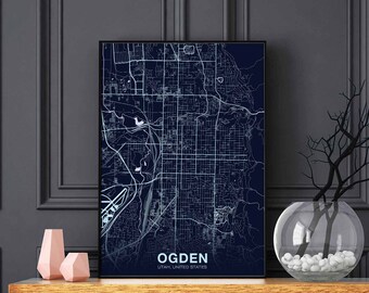 OGDEN Utah UT USA poster color Hometown City Print Modern Home Decor Office Decoration Wall Art Dorm Bedroom Gift