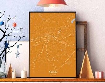 SPA Belgium poster color Hometown City Print Modern Home Decor Office Decoration Wall Art Dorm Bedroom Gift