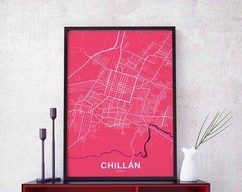 CHILLAN Chile poster color Hometown City Print Modern Home Decor Office Decoration Wall Art Dorm Bedroom Gift