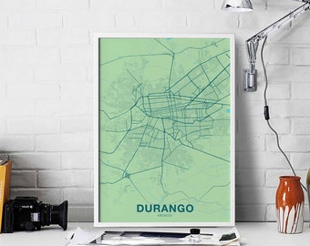 DURANGO Mexico poster color Hometown City Print Modern Home Decor Office Decoration Wall Art Dorm Bedroom Gift