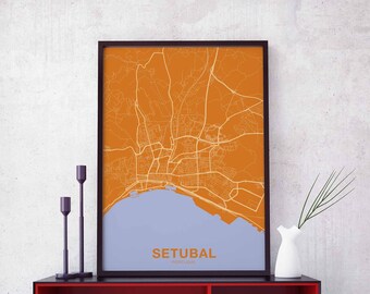 SETUBAL Portugal poster color Hometown City Print Modern Home Decor Office Decoration Wall Art Dorm Bedroom Gift