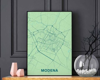 MODENA Italy map poster color Hometown City Print Modern Home Decor Office Decoration Wall Art Dorm Bedroom Gift
