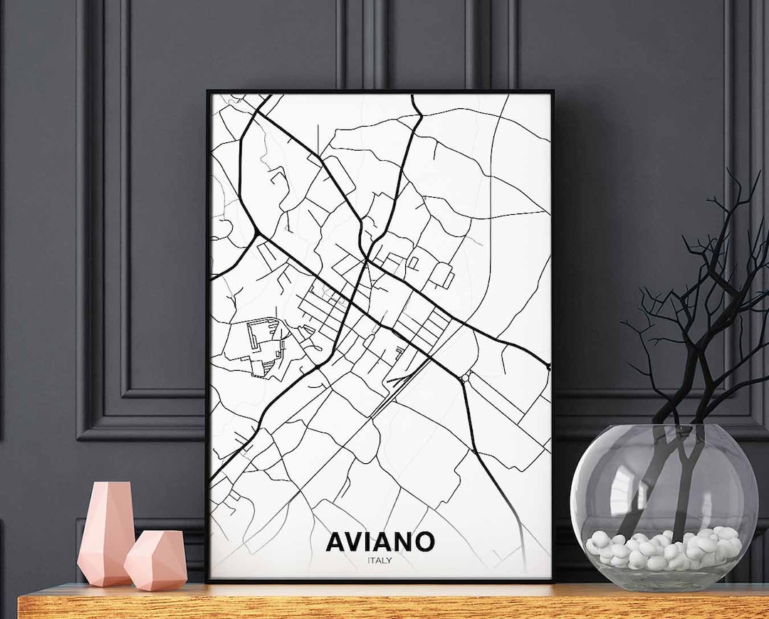 AVIANO Italy Map Poster Hometown City Print Modern Home Decor Office