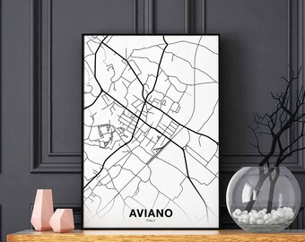 AVIANO Italy map poster Hometown City Print Modern Home Decor Office Decoration Wall Art Dorm Bedroom Gift