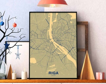 RIGA Latvia poster Hometown City Print Modern Home Decor Office Decoration Wall Art Dorm Bedroom Gift