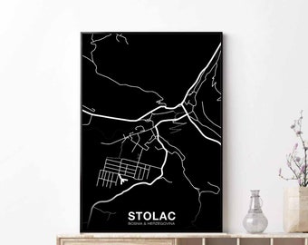STOLAC Bosnia map poster Hometown City Print Modern Home Decor Office Decoration Wall Art Dorm Bedroom Gift