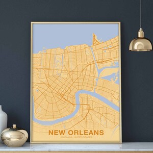 CUSTOM NEW ORLEANS Louisiana Poster Farbe Heimatstadt Stadt Druck Moderne Wohnkultur Büro Dekoration Wand Kunst Wohnheim Schlafzimmer Geschenk
