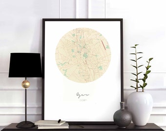 EGER Hungary map poster wall decor design modern minimal nordic travel bedroom home art vintage retro dorm nursery housewarming