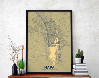 NAPA California CA USA poster color Hometown City Print Modern Home Decor Office Decoration Wall Art Dorm Bedroom Gift