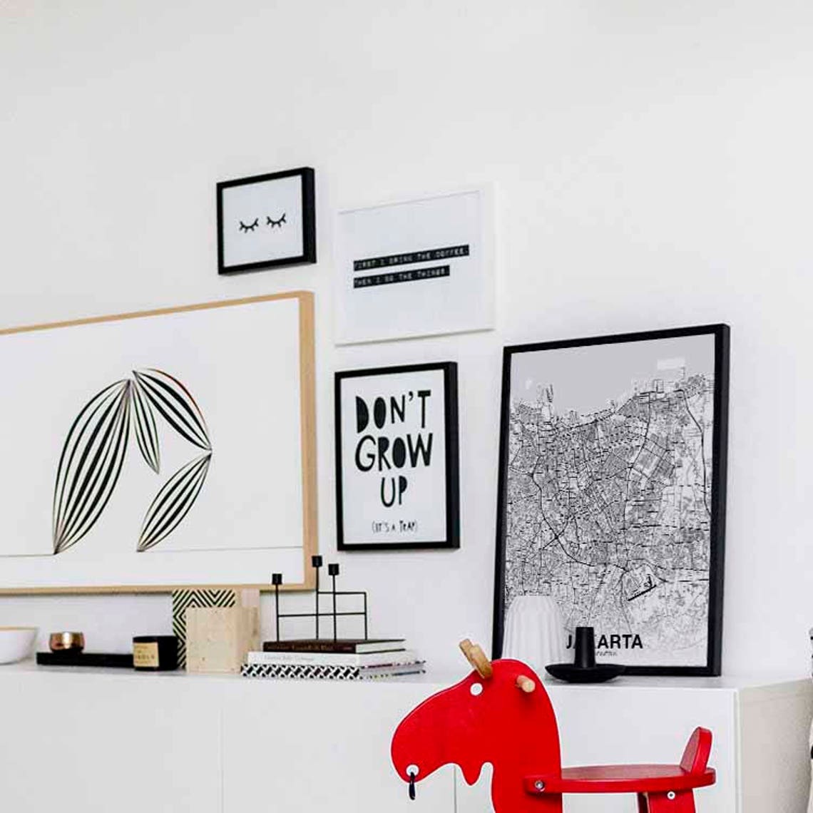 JAKARTA Indonesia Map Poster Hometown City Print Modern Home | Etsy