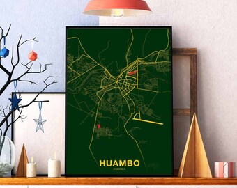 HUAMBO Angola poster color Hometown City Print Modern Home Decor Office Decoration Wall Art Dorm Bedroom Gift