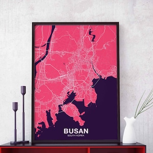 Póster de BUSAN, Corea del Sur, ciudad natal, impresión en color, decoración moderna para el hogar, decoración de la oficina, arte de pared, dormitorio, regalo