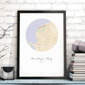 MONTEGO BAY Jamaika Karte Poster Wanddekoration Design moderne minimalistische nordische Reisekunst Wandkunst Schlafzimmer Dekoration Geschenk Einweihungsparty