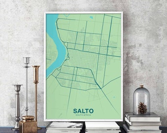 SALTO Uruguay poster color Hometown City Print Modern Home Decor Office Decoration Wall Art Dorm Bedroom Gift