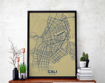 CALI Colombia poster color Hometown City Print Modern Home Decor Office Decoration Wall Art Dorm Bedroom Gift