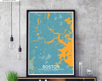 BOSTON Massachusetts USA map poster black white Hometown City Print Modern Home Decor Office Decoration Wall Art Dorm Bedroom Gift