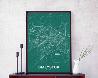 BIALYSTOK/BIAŁYSTOK Poland poster color Hometown City Print Modern Home Decor Office Decoration Wall Art Dorm Bedroom Gift
