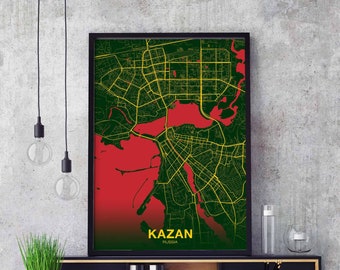 KAZAN Russia poster color Hometown City Print Modern Home Decor Office Decoration Wall Art Dorm Bedroom Gift