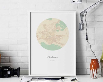 BATNA Algeria map poster wall decor design modern minimal nordic travel bedroom home art vintage retro dorm nursery housewarming