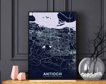 ANTIOCH California CA USA poster color Hometown City Print Modern Home Decor Office Decoration Wall Art Dorm Bedroom Gift