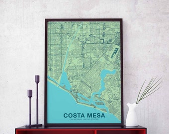 COSTA MESA California CA usa poster color Hometown City Print Modern Home Decor Office Decoration Wall Art Dorm Bedroom Gift