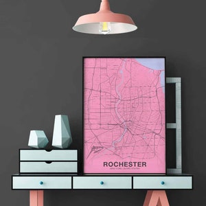 ROCHESTER New York NY USA Poster Color Hometown City Print Modern Home ...
