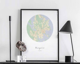 KUOPIO Finland map poster wall decor design modern minimal nordic travel bedroom home art vintage retro dorm nursery housewarming