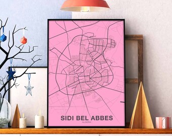 SIDI BEL ABBES Algeria poster color Hometown City Print Modern Home Decor Office Decoration Wall Art Dorm Bedroom Gift