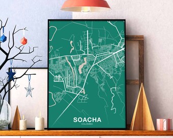 SOACHA Colombia poster color Hometown City Print Modern Home Decor Office Decoration Wall Art Dorm Bedroom Gift