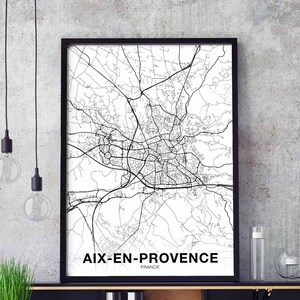 AIX-EN-PROVENCE France map poster Hometown City Print Modern Home Decor Office Decoration Wall Art Dorm Bedroom Gift