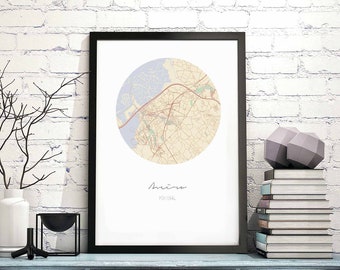 AVEIRO Portugal map poster wall decor design modern minimal nordic travel bedroom home art vintage retro dorm nursery housewarming