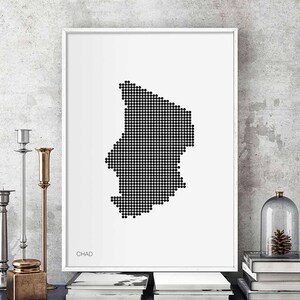 CHAD Landkarte Karte minimalistisch schwarz weiß Wandbild Karte Wandkunst Karte Wandkunst Karte Wandkunst Karte Wandkunst Karte Wandkunst Karte Wandkunst schlicht