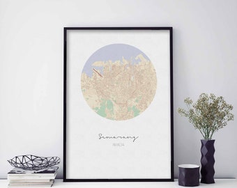 SEMARANG Indonesia map poster wall decor design modern minimal nordic travel bedroom home art vintage retro dorm nursery housewarming