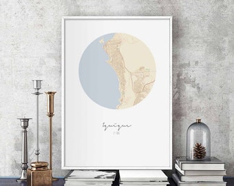 IQUIQUE Chile map poster wall decor design modern minimal nordic travel bedroom home art vintage retro dorm nursery housewarming
