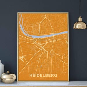 HEIDELBERG allemagne carte affiche couleur ville natale ville impression moderne décor à la maison bureau décoration mur art dortoir chambre cadeau