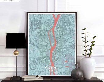 CAIRO Egypt map poster black white Hometown City Print Modern Home Decor Office Decoration Wall Art Dorm Bedroom Gift