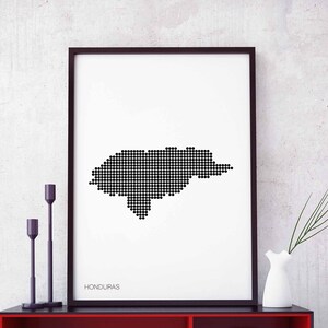 HONDURAS minimal dots retro Karte schwarz weiß Wand Dekor Design modern schweizerisch skandinavisch Einweihungsparty