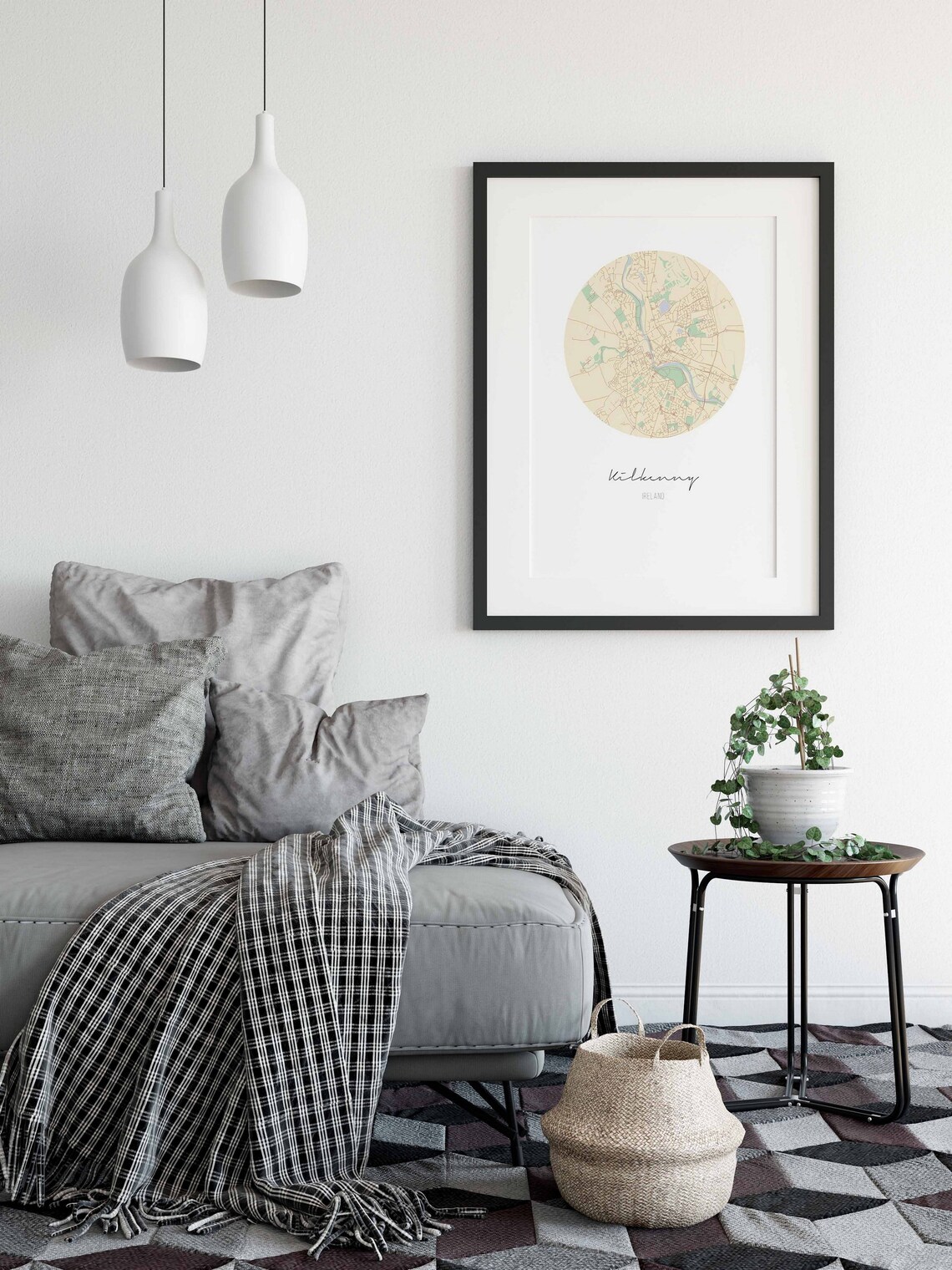 KILKENNY Ireland map poster wall decor design modern minimal | Etsy