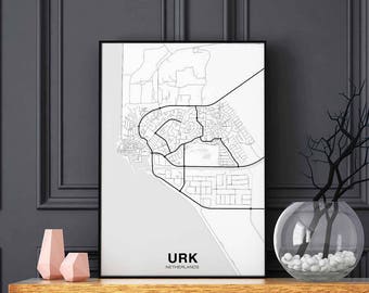 URK Netherlands map poster Hometown City Print Modern Home Decor Office Decoration Wall Art Dorm Bedroom Gift