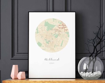 BILLUND Denmark map poster wall decor design modern minimal nordic travel bedroom home art vintage retro dorm nursery housewarming