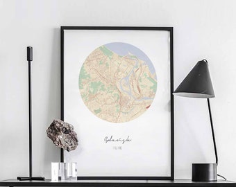 GDANSK Poland map poster wall decor design modern minimal nordic travel bedroom home art vintage retro dorm nursery housewarming