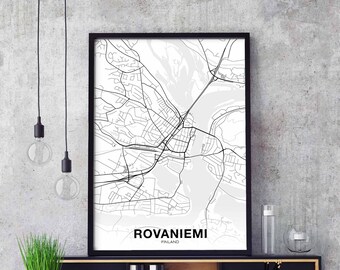 ROVANIEMI Finland map poster Hometown City Print Modern Home Decor Office Decoration Wall Art Dorm Bedroom Gift