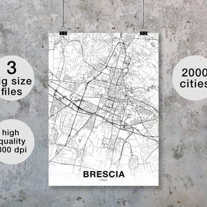 BRESCIA Italy map poster Hometown City Print Modern Home Decor Office Decoration Wall Art Dorm Bedroom Gift