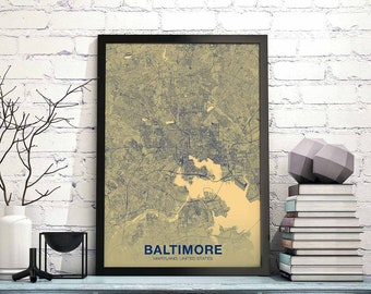 BALTIMORE Maryland MD USA poster color Hometown City Print Modern Home Decor Office Decoration Wall Art Dorm Bedroom Gift