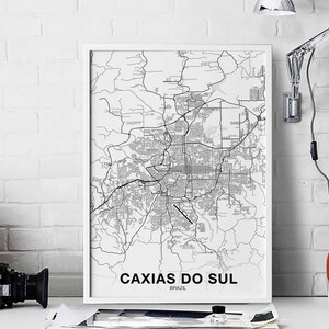 CAXIAS DO SUL Brasilien Karte Poster Poster Heimatstadt Stadt Druck Modernes Wohndekor Büro Dekoration Wand Kunst Wohnheim Schlafzimmer Geschenk