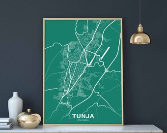 TUNJA  Colombia poster color Hometown City Print Modern Home Decor Office Decoration Wall Art Dorm Bedroom Gift