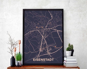 EISENSTADT Austria poster color Hometown City Print Modern Home Decor Office Decoration Wall Art Dorm Bedroom Gift