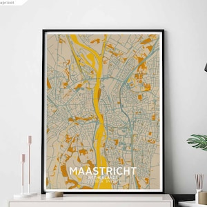 MAASTRICHT Nederland kaart poster zwart wit Woonplaats Stad Print Modern Home Decor Kantoor Decoratie Wall Art Slaapzaal Slaapkamer Cadeau