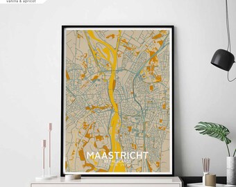 MAASTRICHT Netherlands map poster black white Hometown City Print Modern Home Decor Office Decoration Wall Art Dorm Bedroom Gift